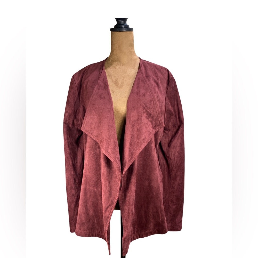 BB Dakota Women's Burgundy Suede Cape Jacket Size L